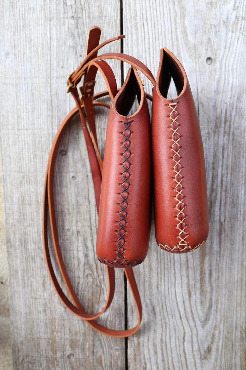 Large Minimalist Crossbody Bag in Cherrywood Red - Image 6