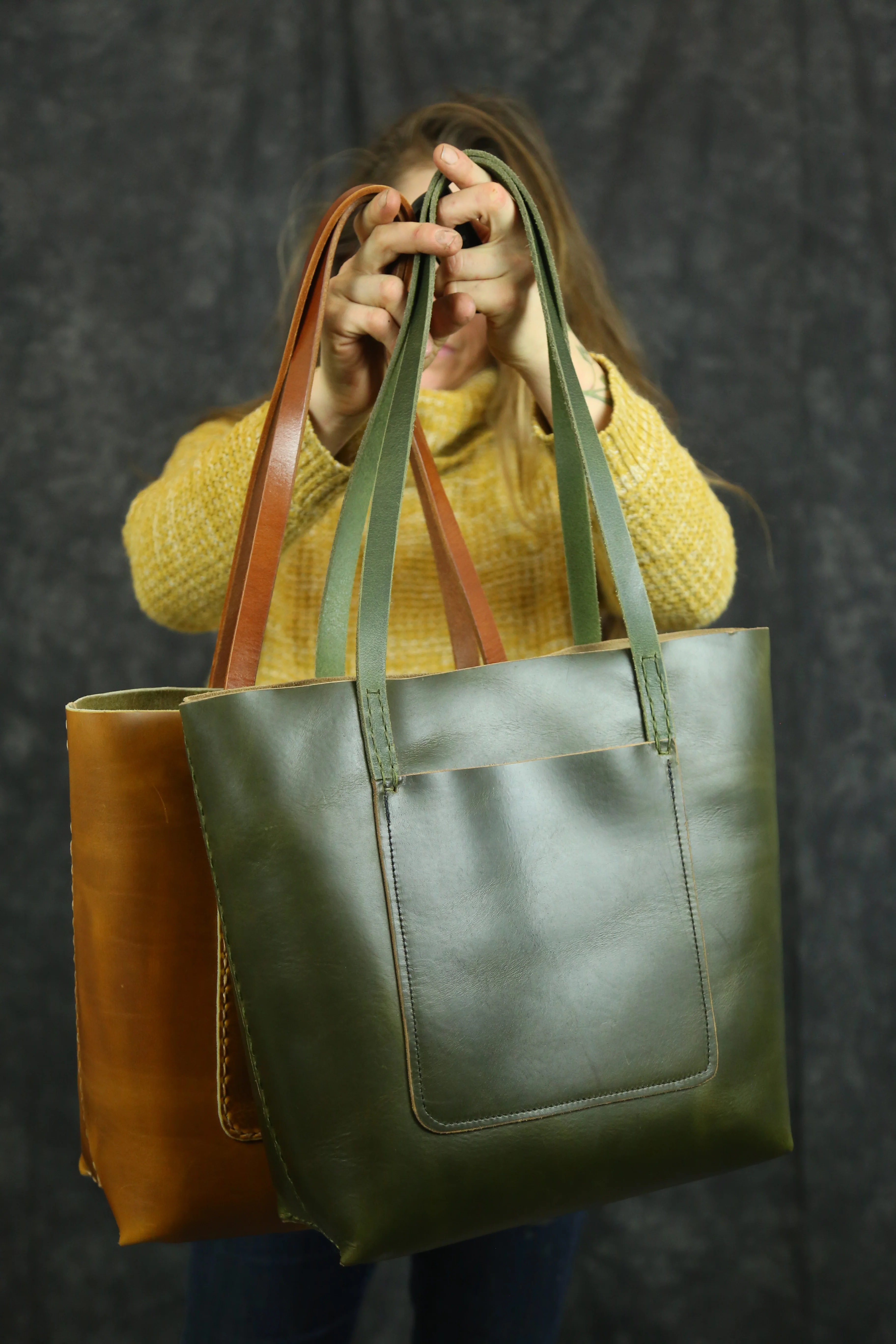 Green Horween Tote - Image 4