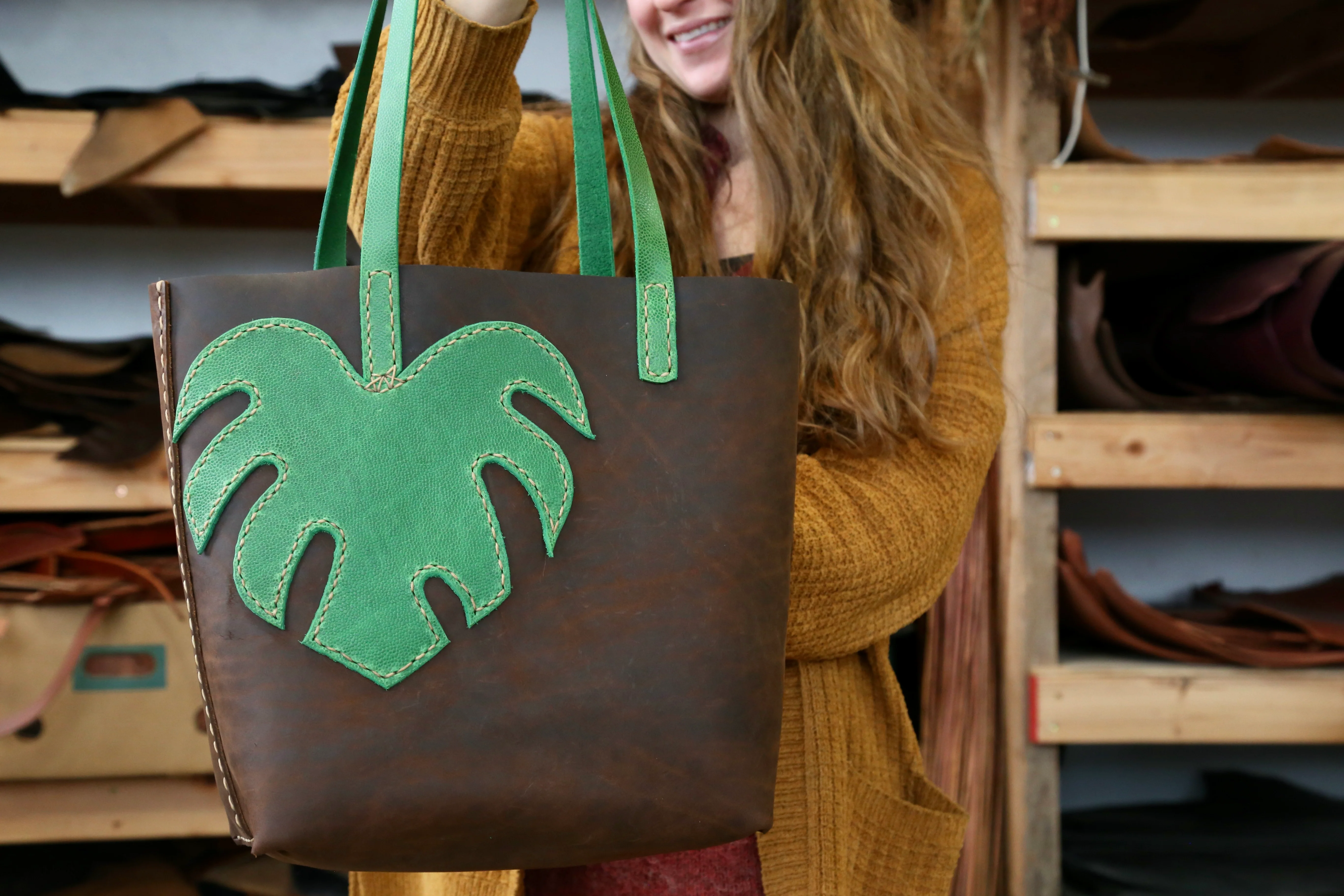 Monstera Leaf Tote - Image 3