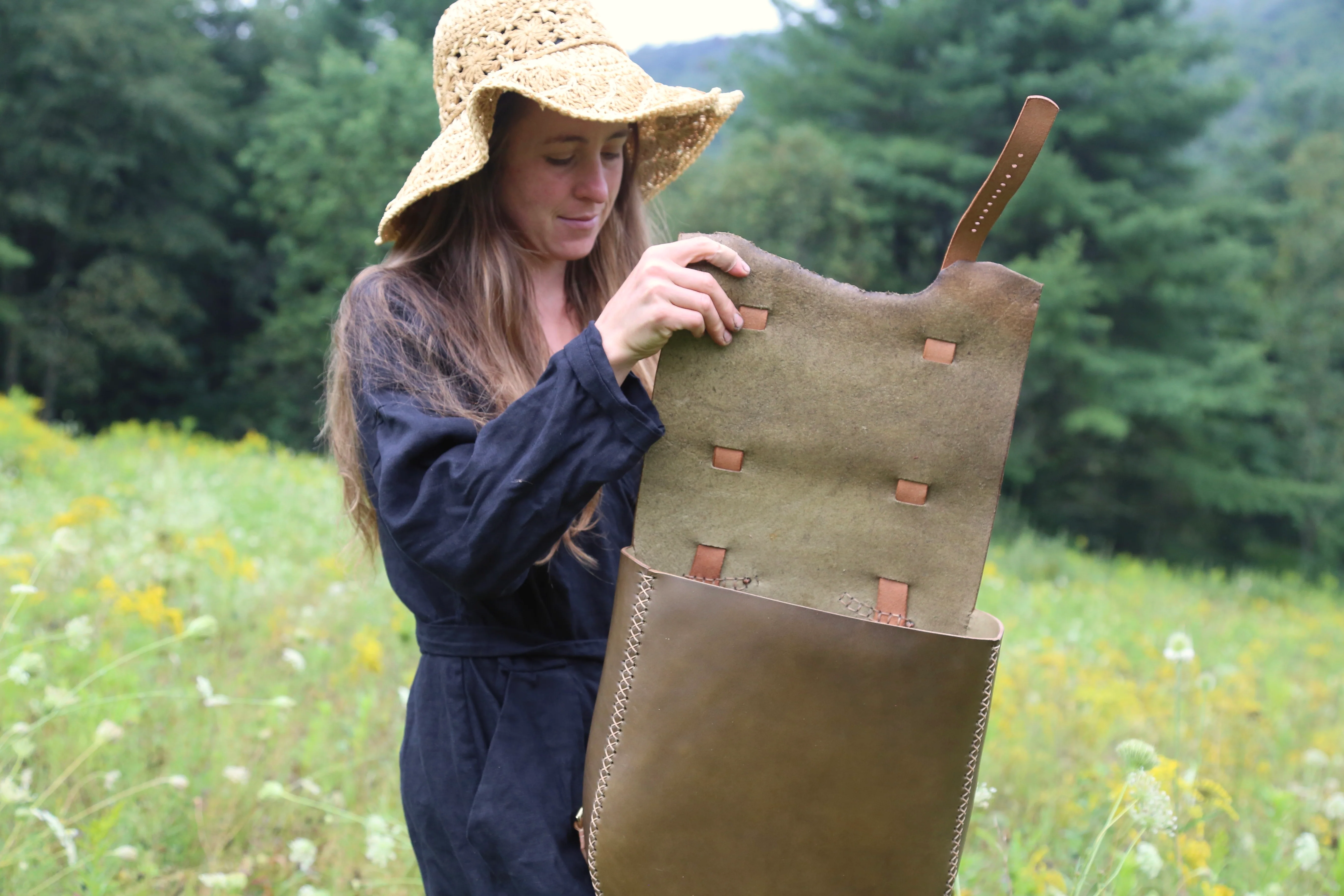 Olive Bridle Leather Backpack - Image 6