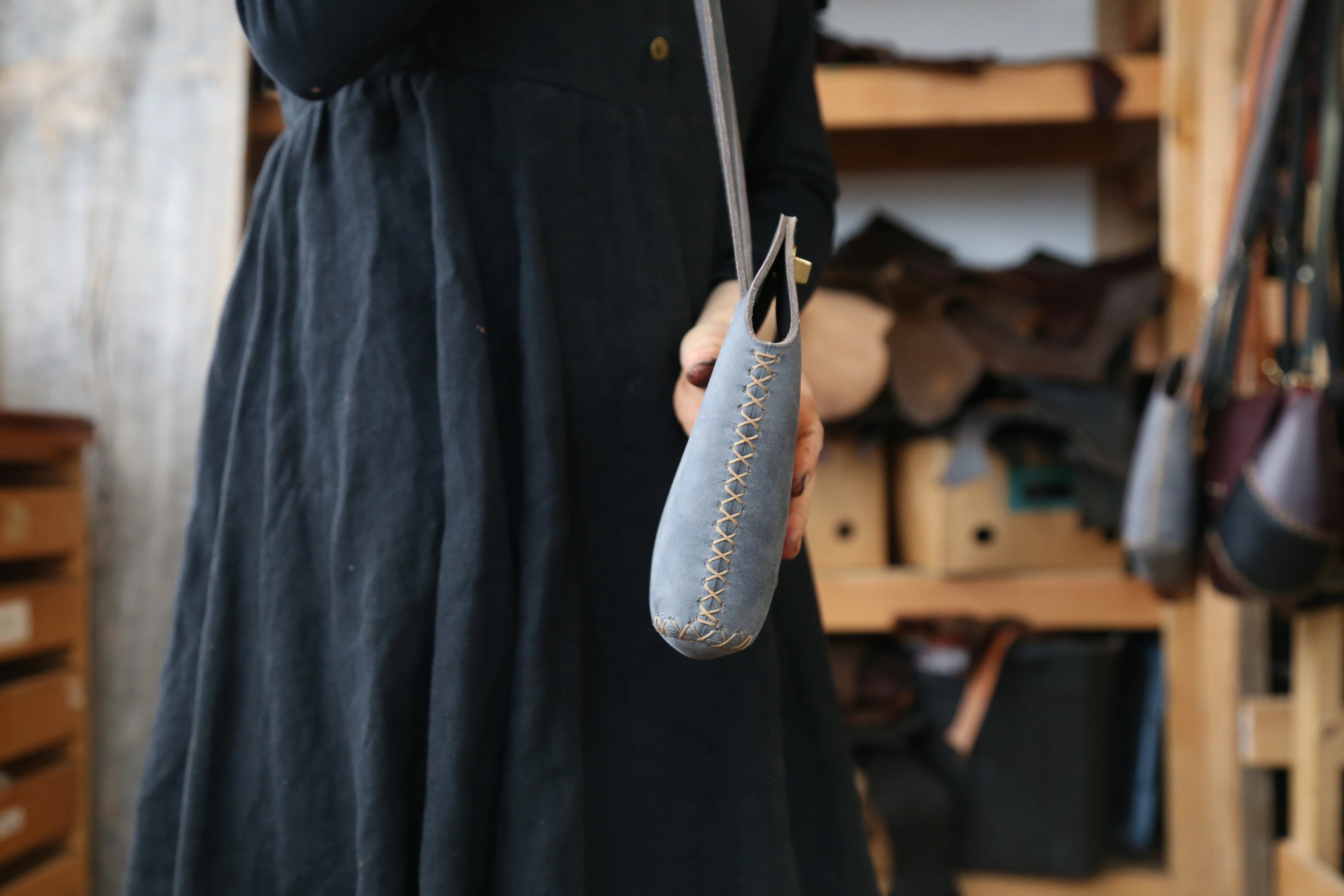 Slate Grey Small Minimalist Crossbody Bag - Image 3