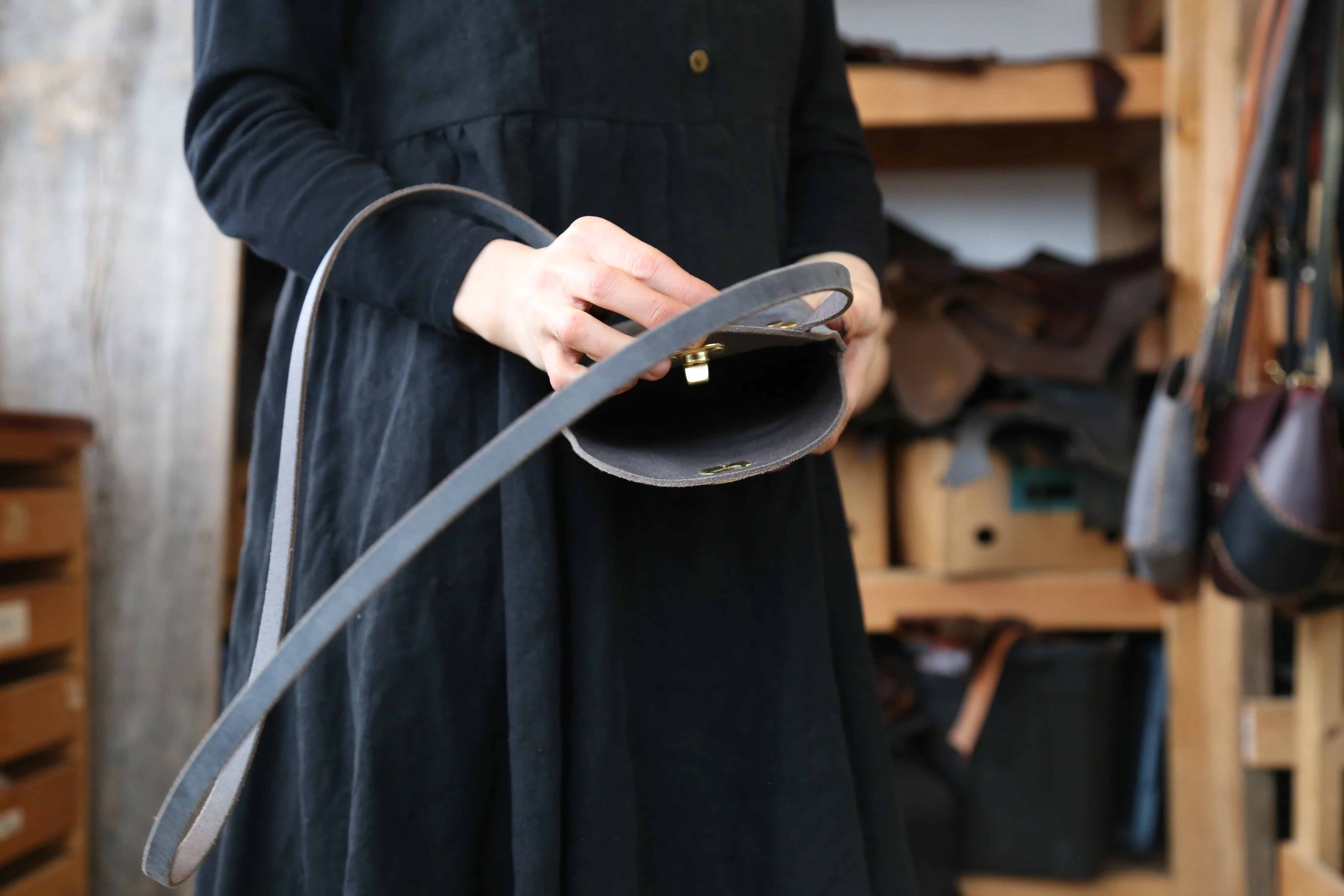 Slate Grey Small Minimalist Crossbody Bag - Image 4